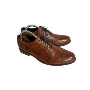 Cole Haan Nike Air Pitney Wing Oxford Shoes Cognac Brown Size 9.5